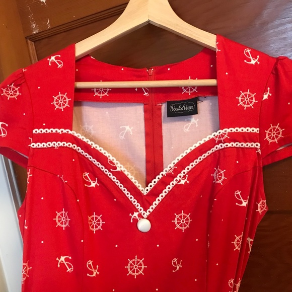 Voodoo Vixen Red Belted Dress - Picture 11 of 13